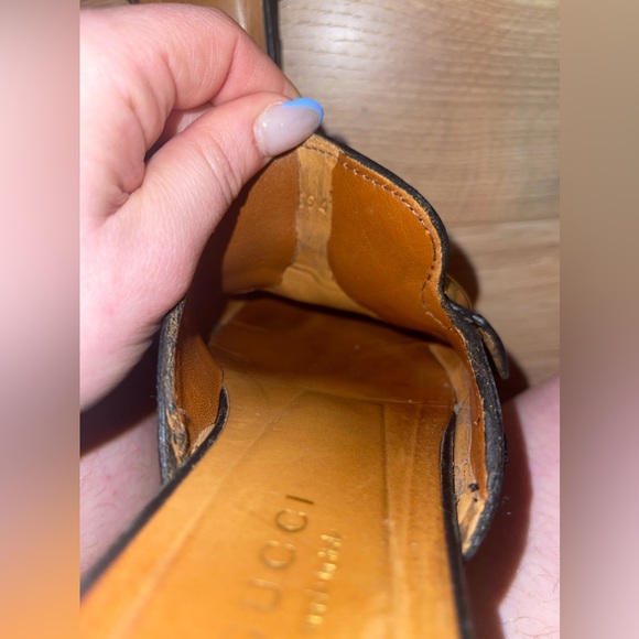 Authentic - Used - Gucci Black Leather Open Back Flats - Picture 8 of 10